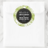 Green Palm Verlasse Regenwaldmuster Runder Aufkleber (Tasche)