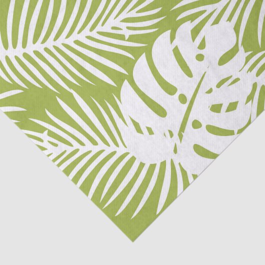 Green Palm Verlasse Regenwaldmuster Seidenpapier (Ausschnitt)