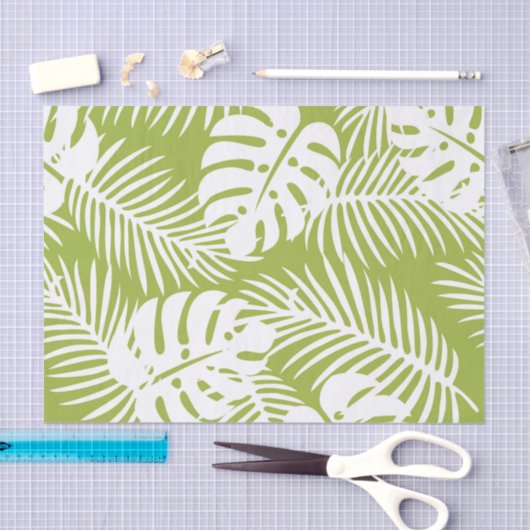 Green Palm Verlasse Regenwaldmuster Seidenpapier (Handwerk)