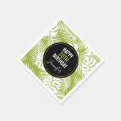 Green Palm Verlasse Regenwaldmuster Serviette (Ecke)