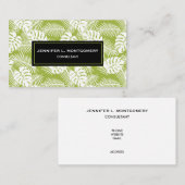 Green Palm Verlasse Regenwaldmuster Visitenkarte (Vorne/Hinten)