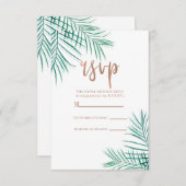 Green Palm Verlasst Tropical Elegant Replik UAWG RSVP Karte (Vorne/Hinten)