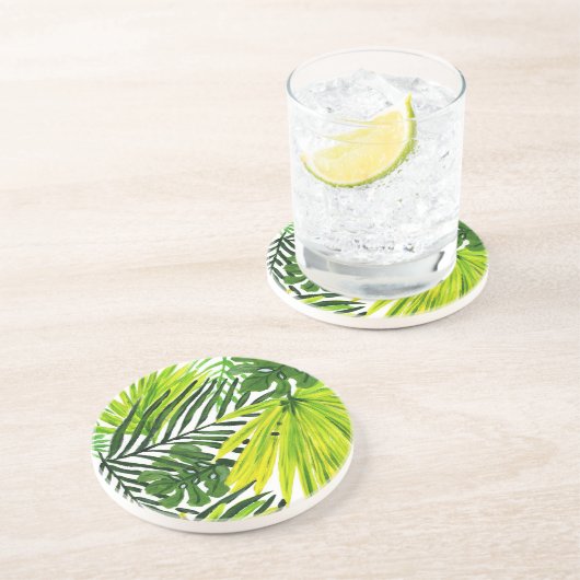 Green Palms Keramik Untersetzer (Seite)