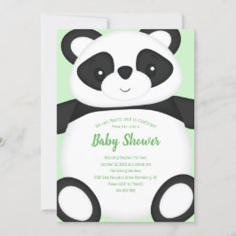 Green Panda Bear Baby Dusche Einladung