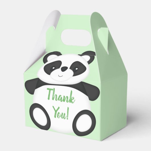 Green Panda Bear Baby Dusche Geschenkschachtel (Vorderseite)