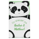 Green Panda Bear Baby Dusche Kleine Geschenktüte (Rückseite)