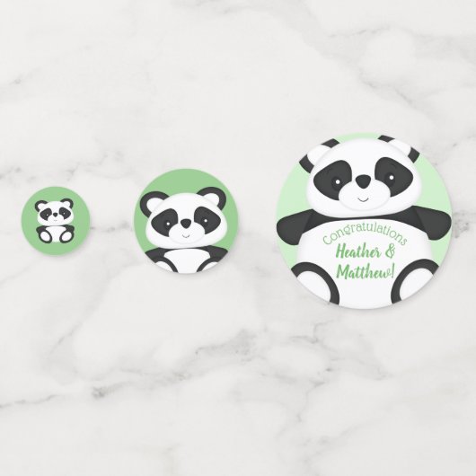 Green Panda Bear Baby Dusche Konfetti (Vorderseiten)
