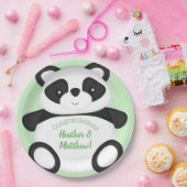 Green Panda Bear Baby Dusche Pappteller (Party)
