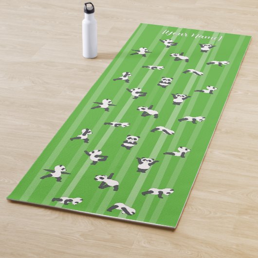 Green Panda Yoga Mat Custom Name on Both Sides Yogamatte (Beispiel)