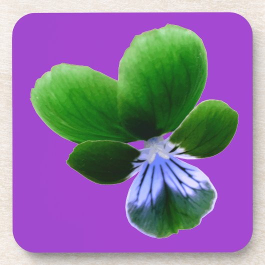 Green Pansy Cork Untersetzer (Vorderseite)