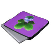Green Pansy Laptop Bag Laptopschutzhülle (Vorne Knopf)