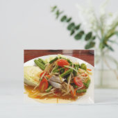 Green Papaya Salad Thai Gesunde Lebensmittel Postkarte (Stehend Vorderseite)