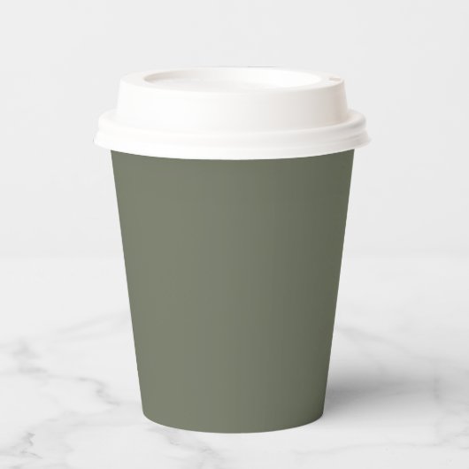 Green Paper Cup mit zwei Tonen Moos - Anpassbar Pappbecher (Vorderseite)