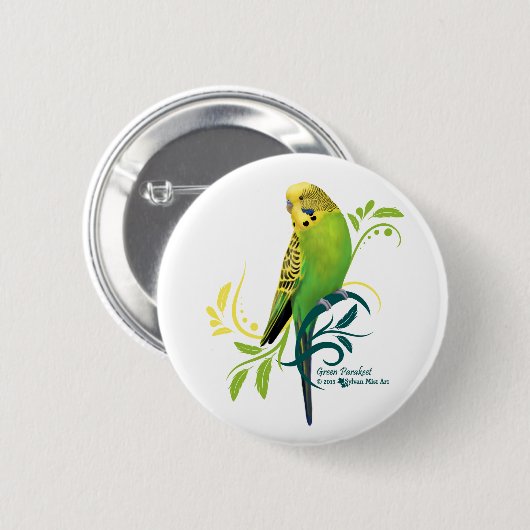 Green Parakeet Button (Vorne & Hinten)