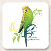 Green Parakeet Getränkeuntersetzer (Vorderseite)