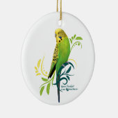Green Parakeet Keramik Ornament (Rechts)