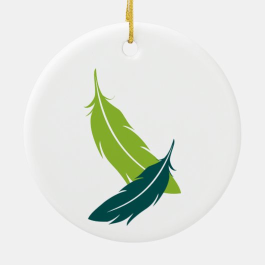 Green Parakeet Keramik Ornament (Hinten)