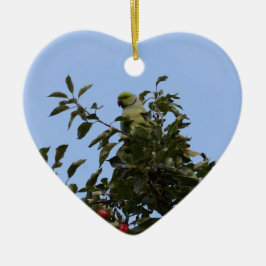Green Parakeet Keramikornament