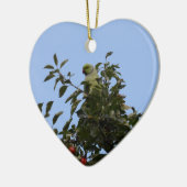 Green Parakeet Keramikornament (Links)