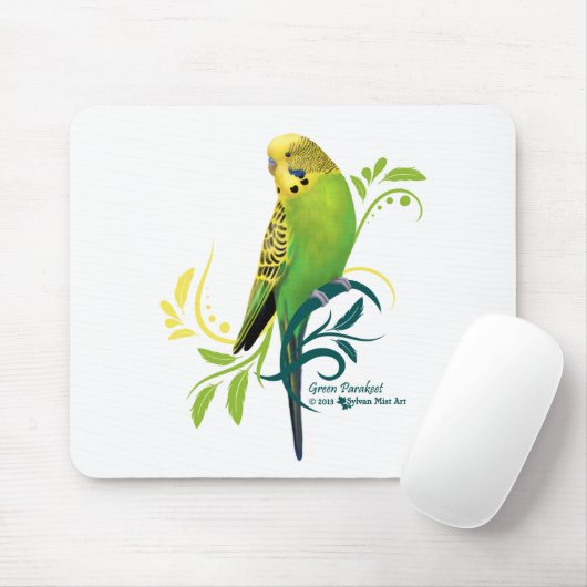 Green Parakeet Mousepad (Mit Mouse)