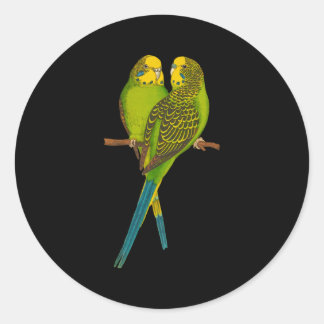 Green Parakeet Parakeets Budgie Bird Runder Aufkleber