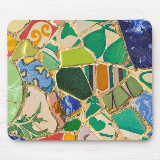 Green Parc Guell Tiles in Barcelona Spanien Mousepad (Vorne)