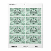 Green parchment vintage frame cosmetic label (Vorne)