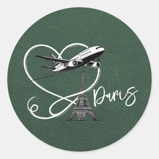 Green Paris Passport Runder Aufkleber (Vorderseite)