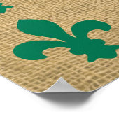 Green Parisian Moods Fleur de Lys Pattern Poster (Ecke)