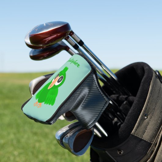 Green Parrot Design Golf Headcover (In Situ)
