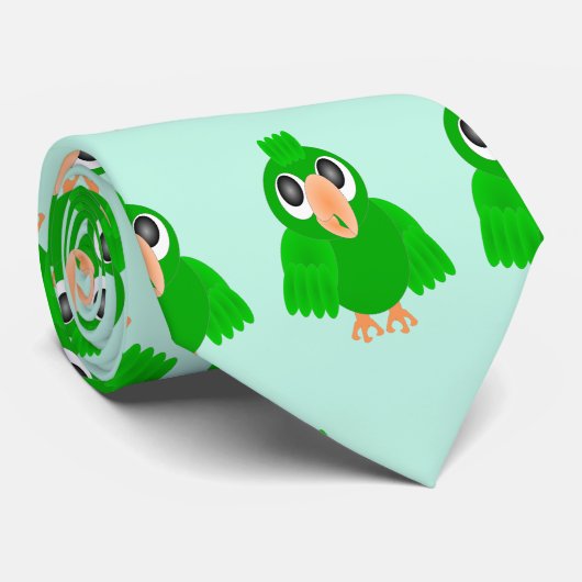 Green Parrot Design Krawatte (Gerollt)