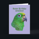 Green Parrot Geburtstagskarte, Grandson Karte<br><div class="desc">Dieser grüne Ara gehört zur Papageienfamilie und macht eine bunte Geburtstagskarte für einen Enkel.</div>