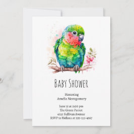 Green Parrot - Niedlich Baby Bird Baby Dusche Einladung