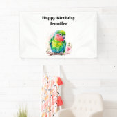 Green Parrot - Niedlicher Baby Bird Birthday Banner (Insitu)