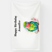 Green Parrot - Niedlicher Baby Bird Birthday Banner (Vertikal)