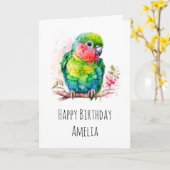 Green Parrot - Niedlicher Baby Bird Birthday Karte (Gelbe Blume)
