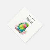 Green Parrot - Niedlicher Baby Bird Birthday Serviette (Ecke)