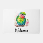 Green Parrot - Niedlicher Baby Bird Willkommen Fußmatte (Vorderseite)