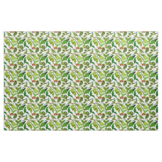 Green Parrot Pattern Stoff (Fat Quarter (45,7 x 55,9 cm))