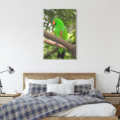 Green Parrot Portrait Leinwanddruck (Insitu (Schlafzimmer))
