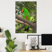 Green Parrot Portrait Poster (Heimbüro)