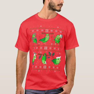 Green Parrotlet Ugly Christmas T-Shirt
