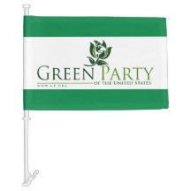 Green Party Car Flag mit altem Logo