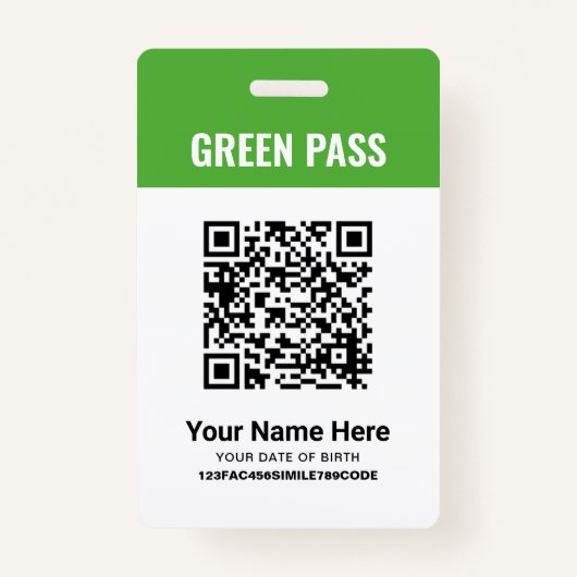 Green Pass-Impfzertifikat PVC bedruckt Ausweis (Vorderseite)