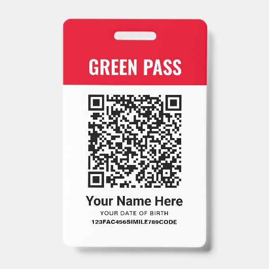 Green Pass-Impfzertifikat PVC Red Ausweis (Front)