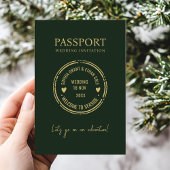 Green Passport Destination Wedding Invitation Einladung