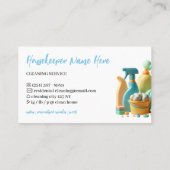 Green Pastel Cartoon man Cleaning Visitenkarte (Rückseite)