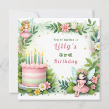 Green Pastel Fairy Birthday -