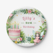 Green Pastel Fairy Birthday - Pappteller (Vorderseite)