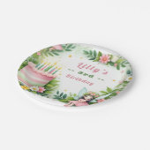 Green Pastel Fairy Birthday - Pappteller (Schrägansicht)